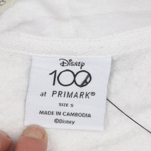 Disney 100 at Primark White Hoodie Womens Small Graphic Pullover