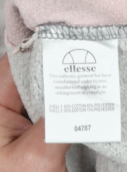 Ellesse Womens Grey Colourblock Sweatshirt UK 10 Pullover Logo Crew Neck