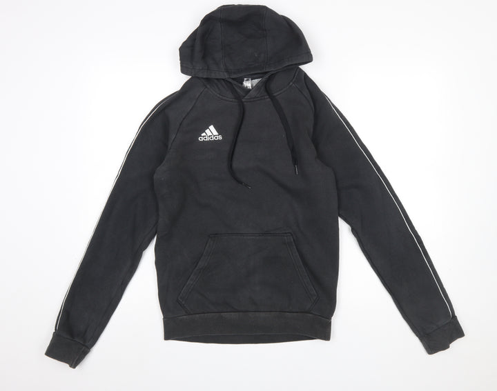 Adidas Men's Black XS Pullover Hoodie with Logo and Pockets