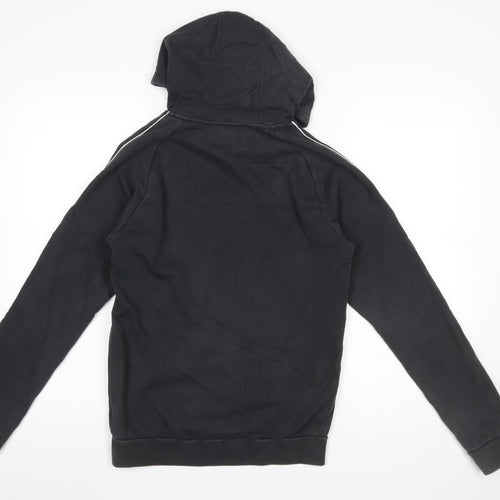 Adidas Men's Black XS Pullover Hoodie with Logo and Pockets