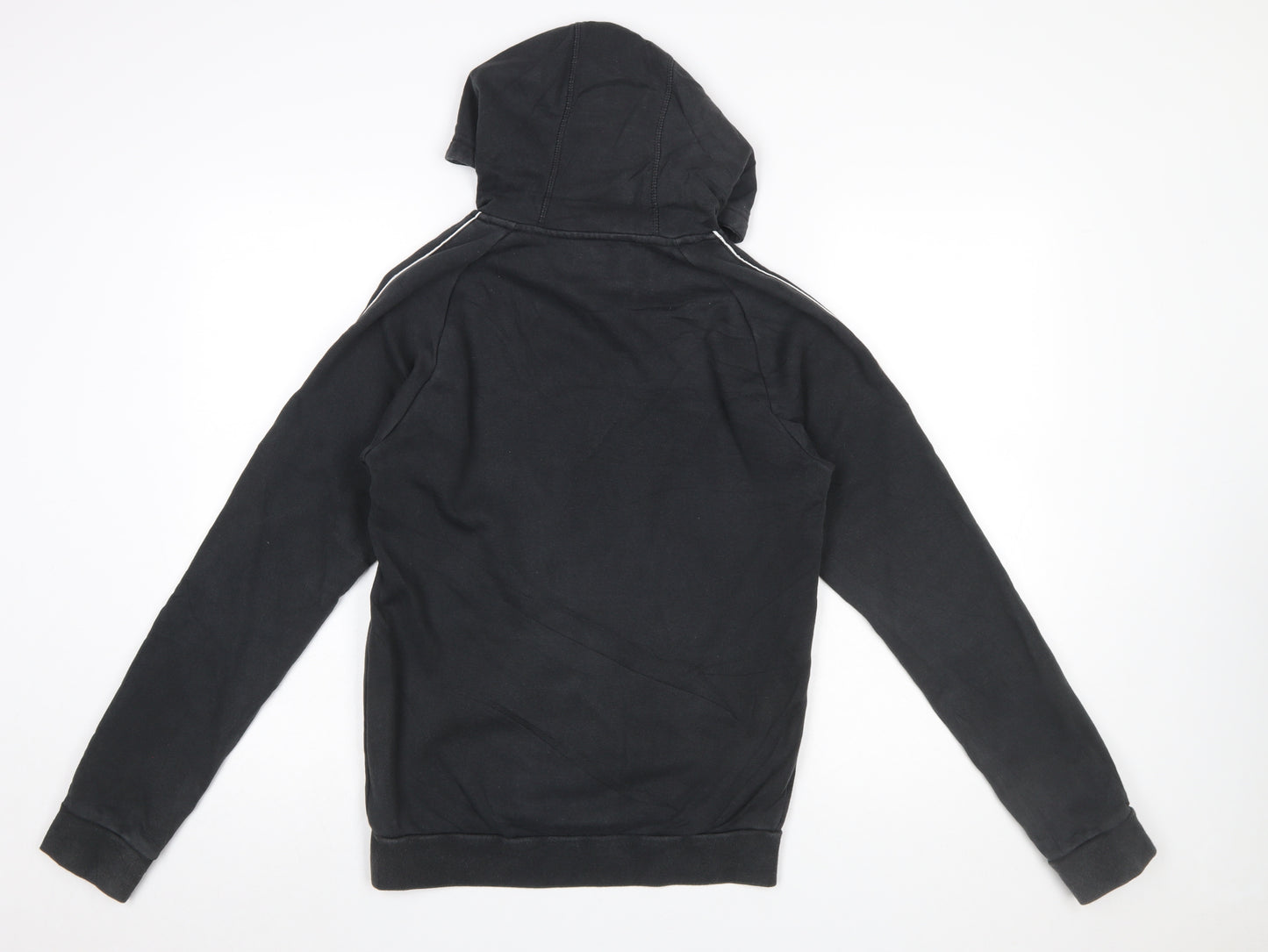 Adidas Men's Black XS Pullover Hoodie with Logo and Pockets