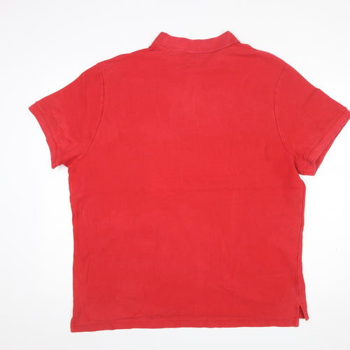 Nike Men's Red Cotton Polo Shirt XL Classic Fit Logo Design
