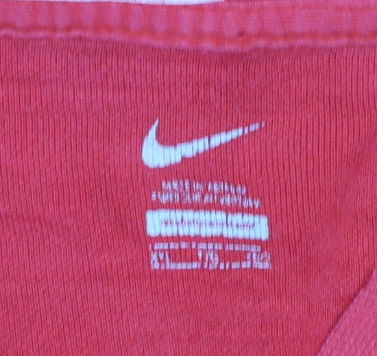 Nike Men's Red Cotton Polo Shirt XL Classic Fit Logo Design