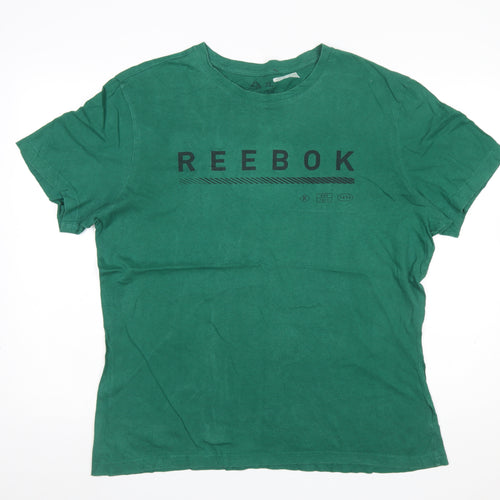 Reebok Men's Green XL Sports Graphic Print T-Shirt