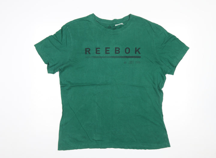Reebok Men's Green XL Sports Graphic Print T-Shirt