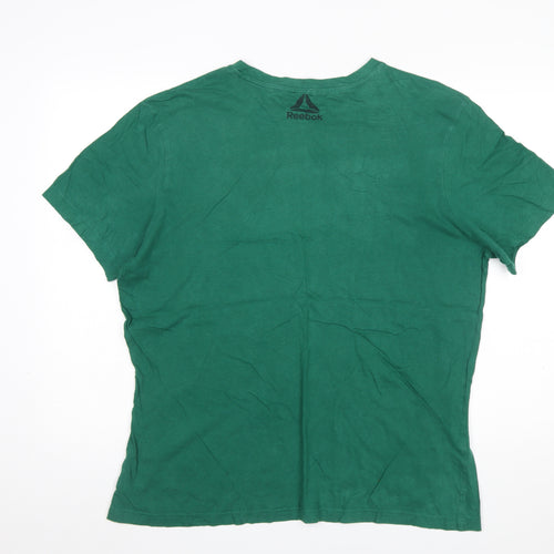 Reebok Men's Green XL Sports Graphic Print T-Shirt