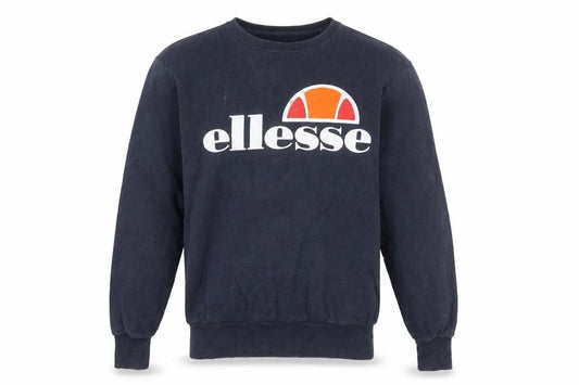 Front view of Ellesse men’s blue small crew neck pullover sweatshirt