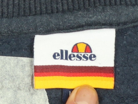 Ellesse Mens Blue Small Crew Neck Pullover Sweatshirt