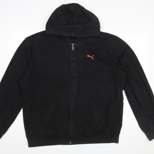 PUMA Men's Black XL Full Zip Hoodie with Logo Graphic
