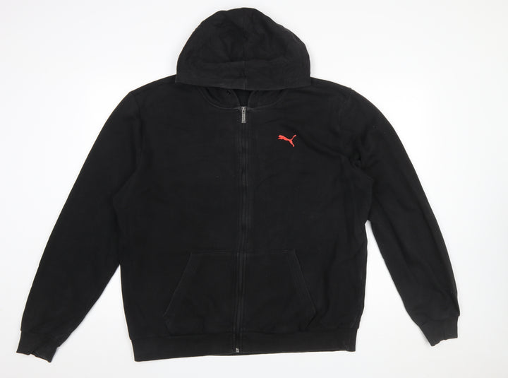 PUMA Men's Black XL Full Zip Hoodie with Logo Graphic