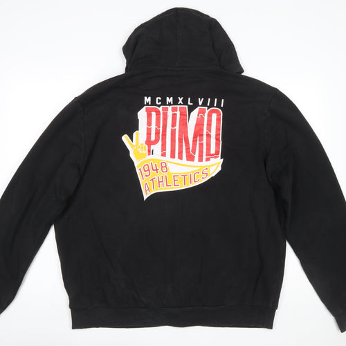 PUMA Men's Black XL Full Zip Hoodie with Logo Graphic