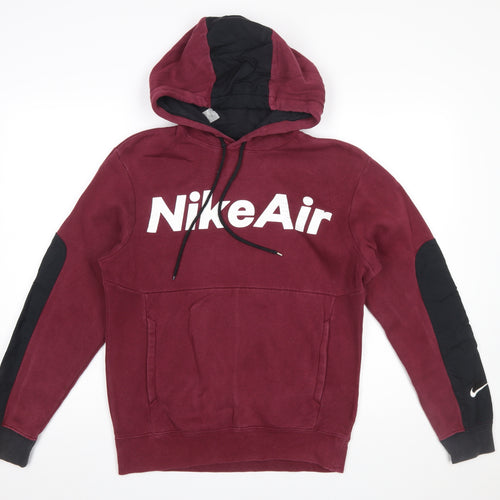 Nike Air Men's Burgundy Hoodie XS Pullover Fleece Logo Sweatshirt
