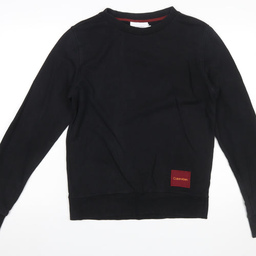 Calvin Klein Men's Black Small Pullover Sweatshirt Crew Neck Cotton