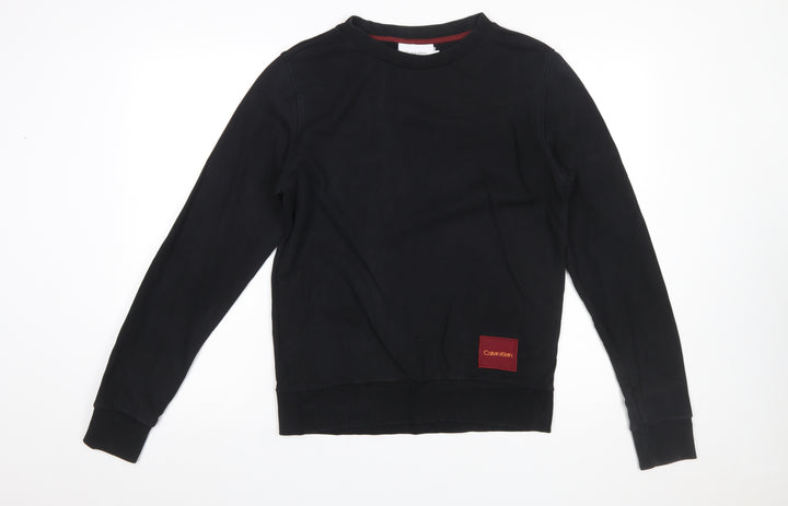 Calvin Klein Men's Black Small Pullover Sweatshirt Crew Neck Cotton