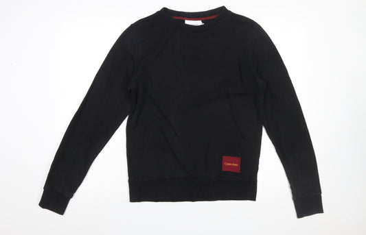 Calvin Klein Men's Black Small Pullover Sweatshirt Crew Neck Cotton