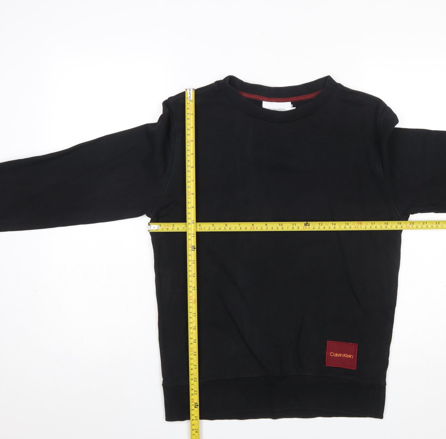 Calvin Klein Men's Black Small Pullover Sweatshirt Crew Neck Cotton