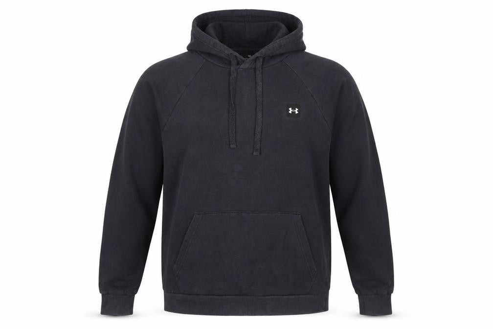 Front view of Under Armour Men's Black Pullover Hoodie M Sports Fleece