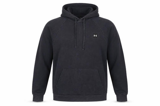 Front view of Under Armour Men's Black Pullover Hoodie M Sports Fleece