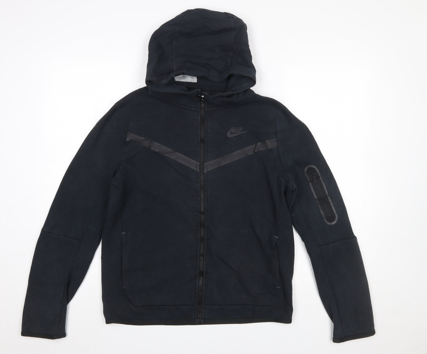 Nike Boys Black XL Full Zip Hoodie - Cotton Blend Sportswear