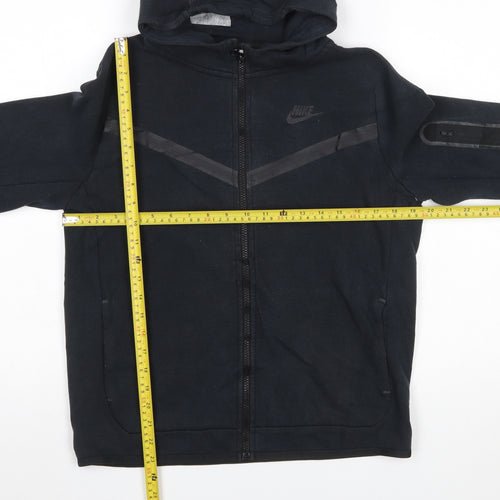 Nike Boys Black XL Full Zip Hoodie - Cotton Blend Sportswear