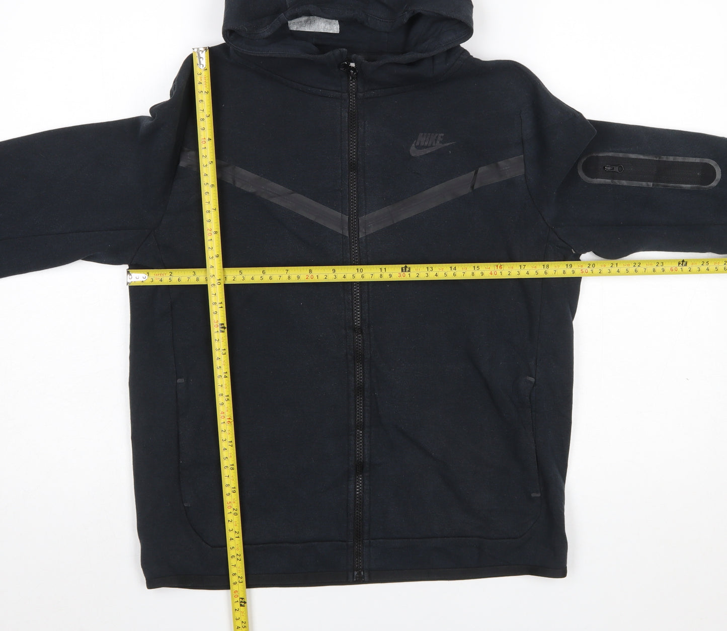 Nike Boys Black XL Full Zip Hoodie - Cotton Blend Sportswear