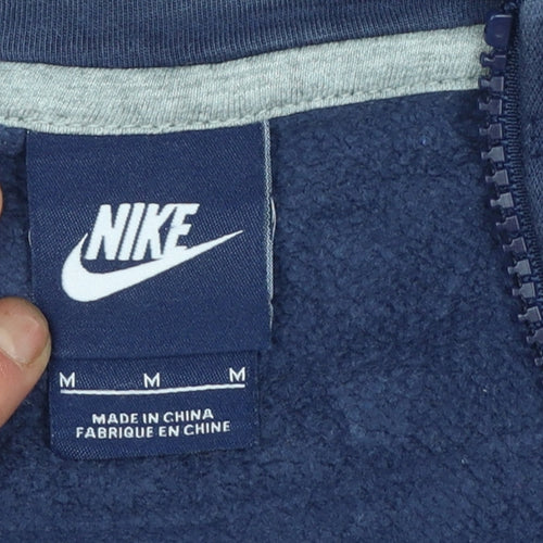 Nike Men's Blue Full Zip Hoodie M Sports Fleece Sweatshirt