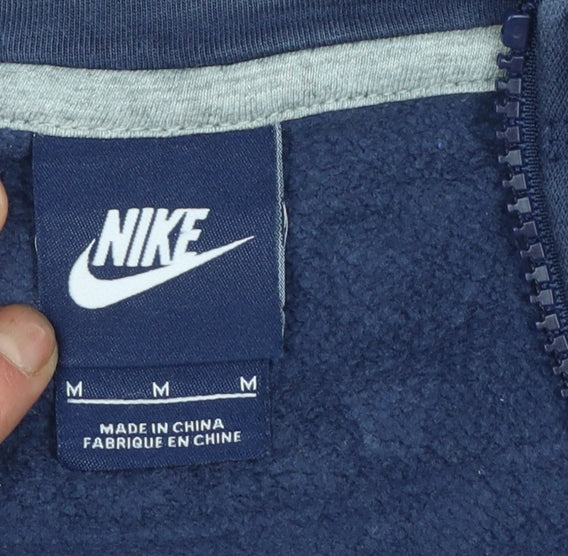 Nike Men's Blue Full Zip Hoodie M Sports Fleece Sweatshirt