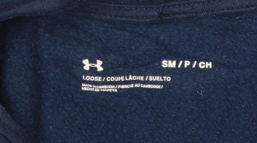Under Armour Men's Blue Pullover Hoodie Small Cotton Blend