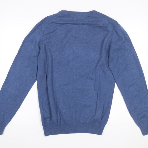 Gant Men's Blue Lambswool Crew Neck Pullover Jumper L