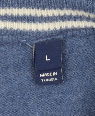 Gant Men's Blue Lambswool Crew Neck Pullover Jumper L
