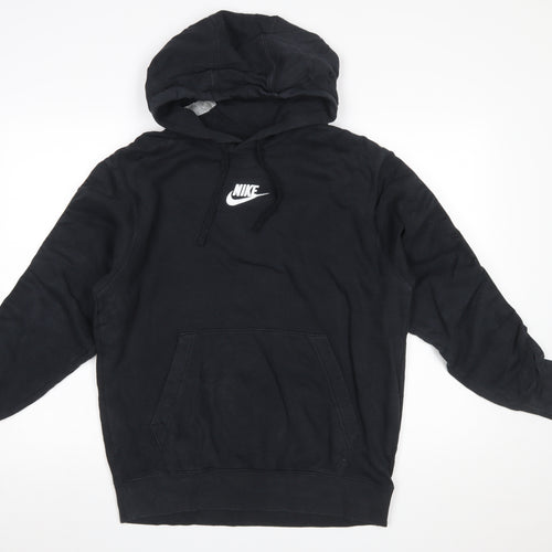 Nike Men’s Black Pullover Hoodie M Logo Fleece Sportswear