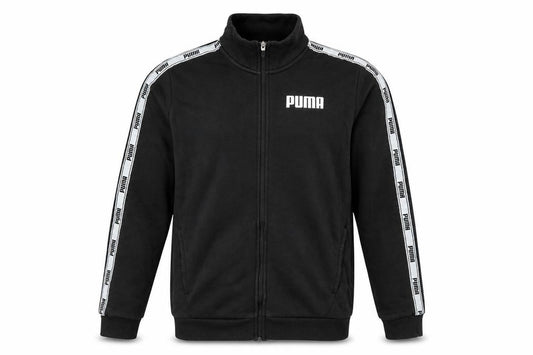 Front view of PUMA Men's Black Full Zip Sweatshirt Jacket, size M, Regular Fit
