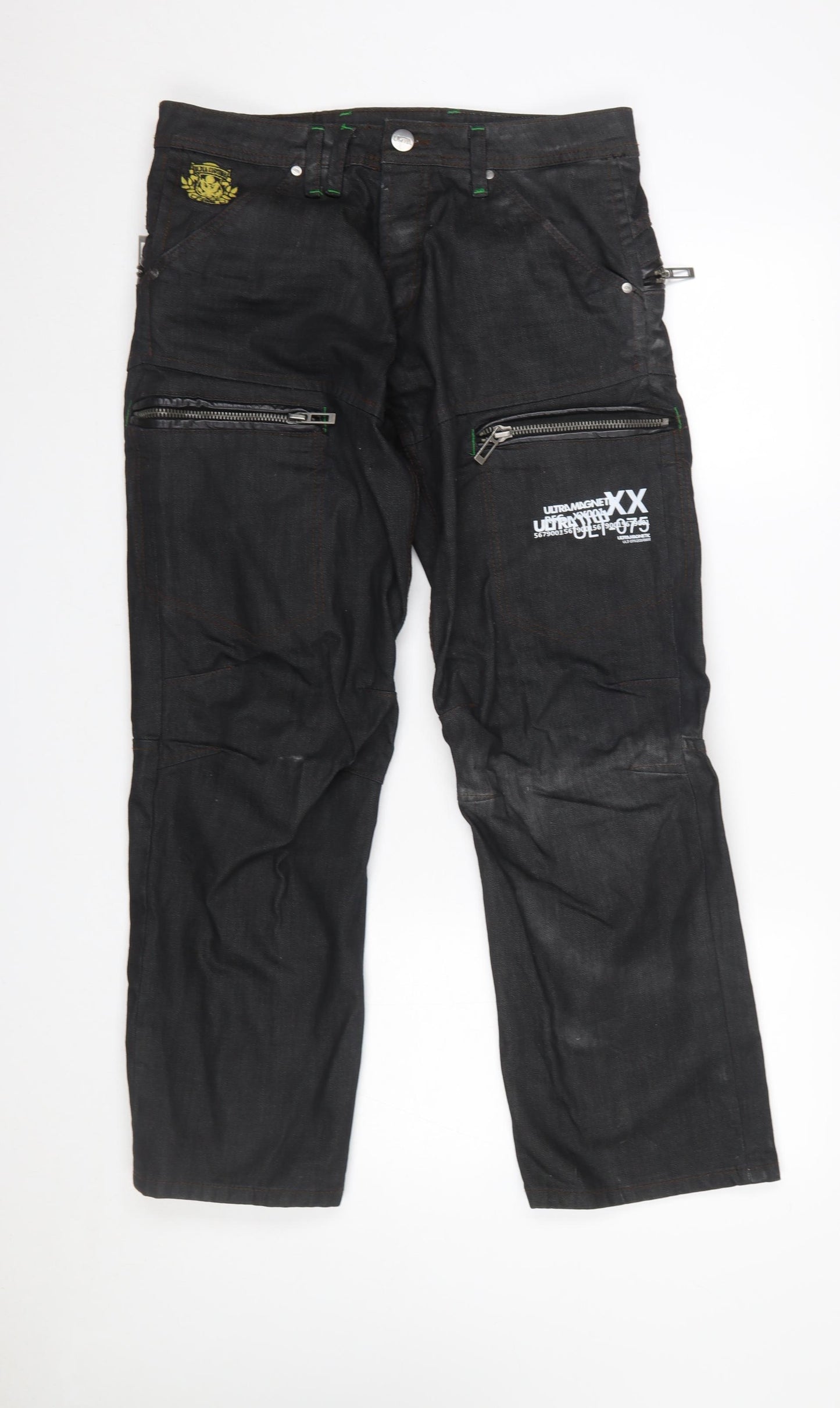 Ultramagnetic Men's Black Straight Fit Denim Jeans Size 32