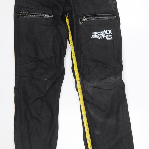 Ultramagnetic Men's Black Straight Fit Denim Jeans Size 32