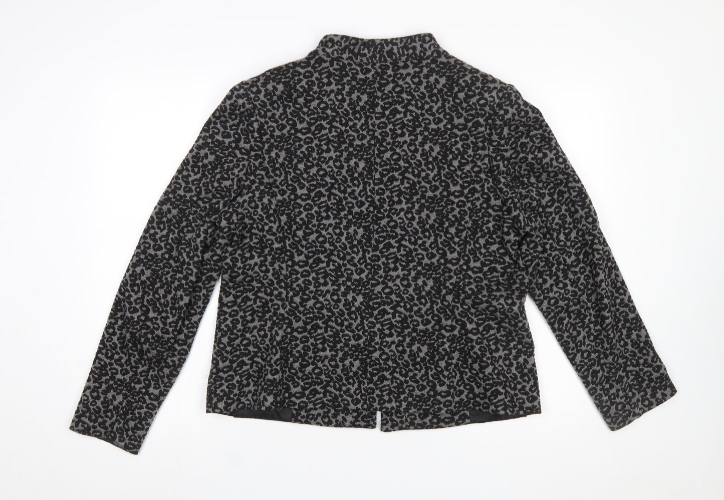 Marks and Spencer Women’s Grey Animal Print Blazer UK 16 Regular Fit