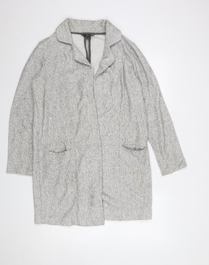 Next Women’s Grey Long Sleeve Collared Knit Cardigan Size 8