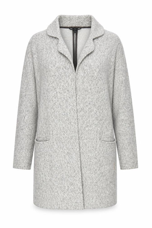 Front view of Next Women’s Grey Long Sleeve Collared Knit Cardigan, size UK 8