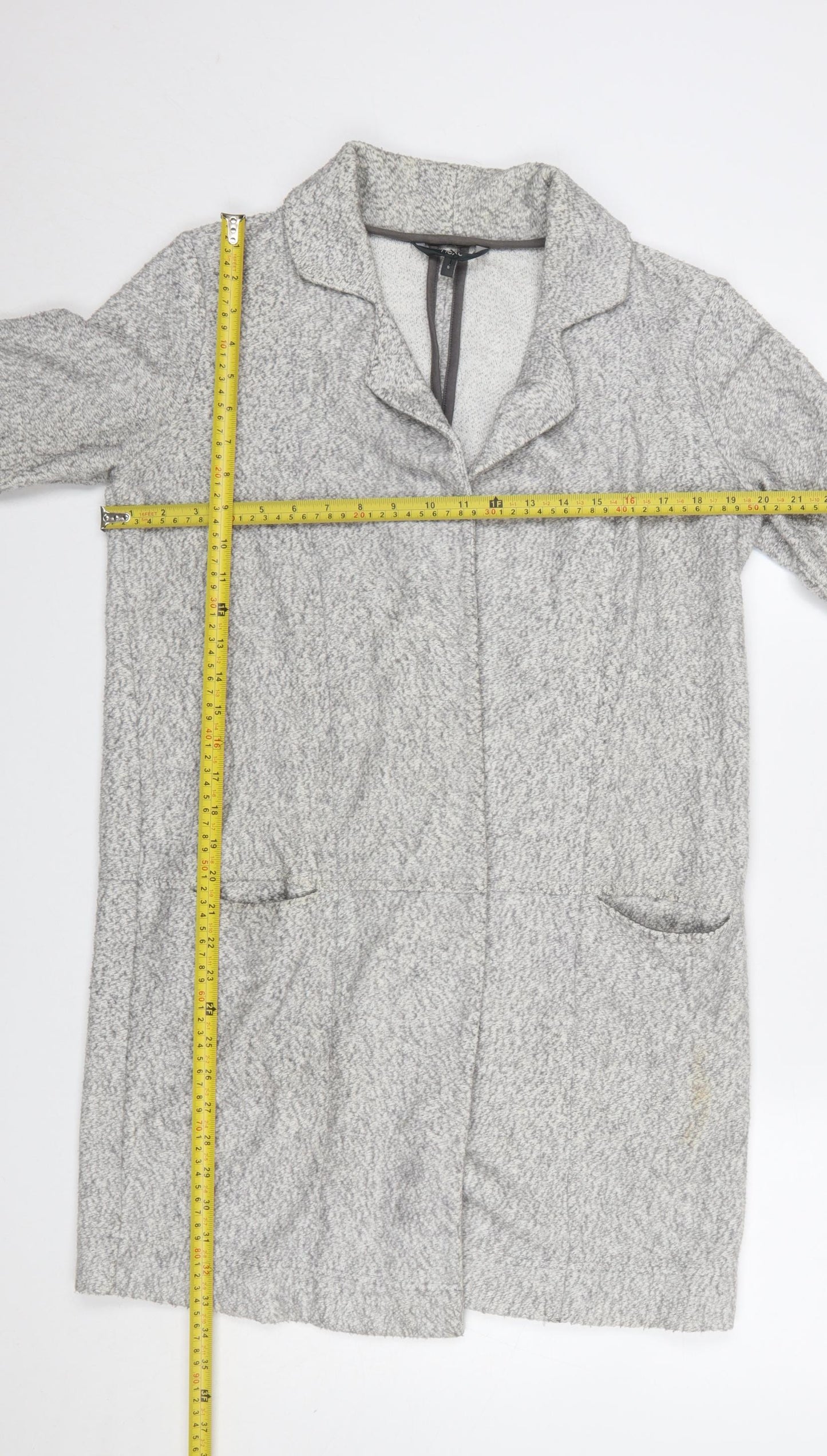 Next Women’s Grey Long Sleeve Collared Knit Cardigan Size 8