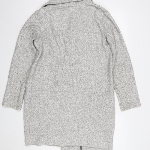 Next Women’s Grey Long Sleeve Collared Knit Cardigan Size 8