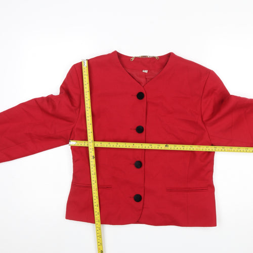 First Avenue Women's Red Wool Blazer Jacket Size 12 Classic Workwear