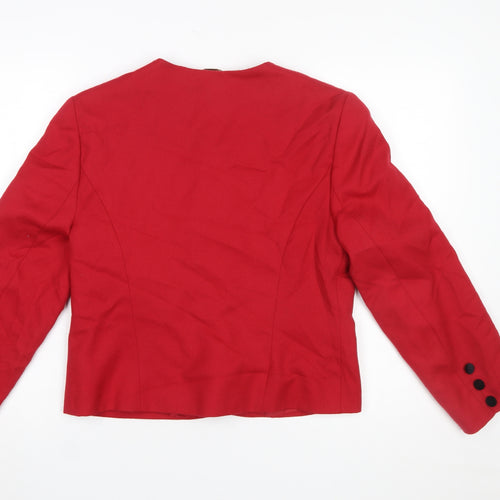 First Avenue Women's Red Wool Blazer Jacket Size 12 Classic Workwear