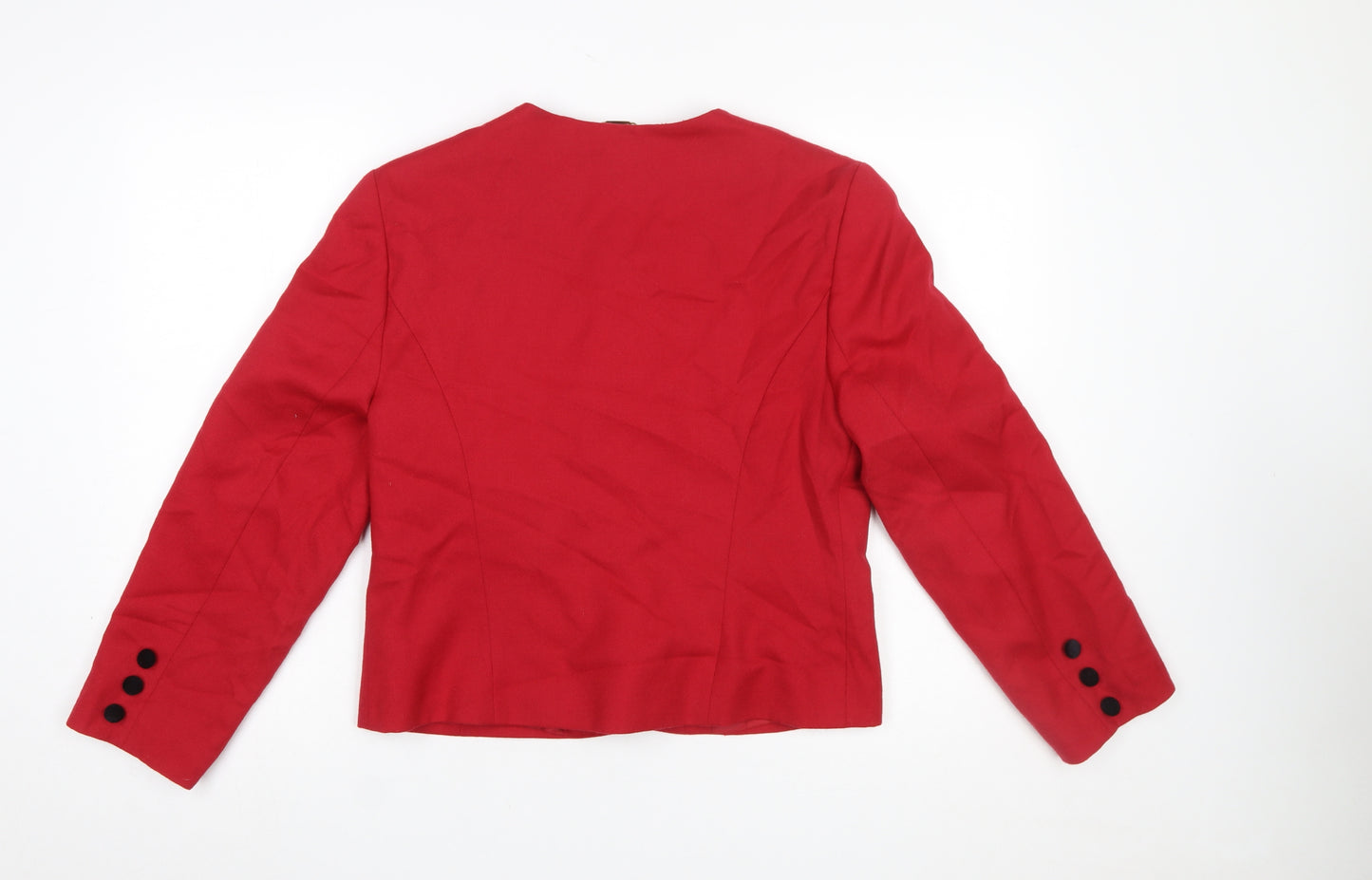 First Avenue Women's Red Wool Blazer Jacket Size 12 Classic Workwear