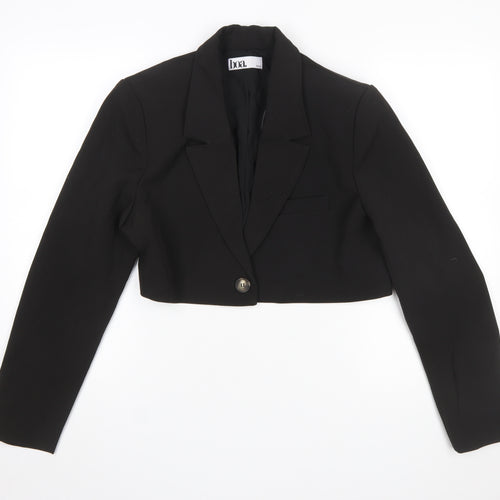 Boa Womens Black Cropped Blazer Jacket M Single Breasted Tailored