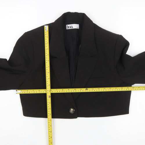 Boa Womens Black Cropped Blazer Jacket M Single Breasted Tailored