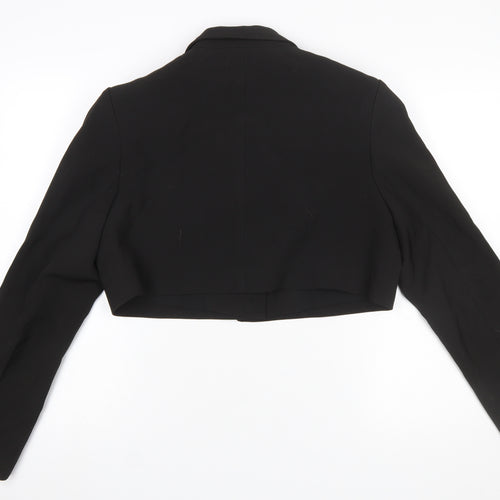 Boa Womens Black Cropped Blazer Jacket M Single Breasted Tailored