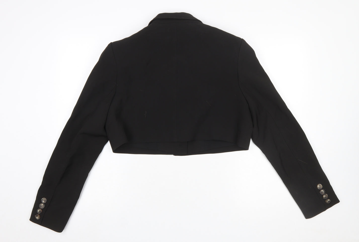 Boa Womens Black Cropped Blazer Jacket M Single Breasted Tailored