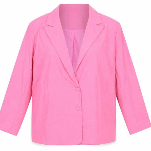 Daisy Street Women’s Pink Linen Blend Single-Breasted Blazer Size 16