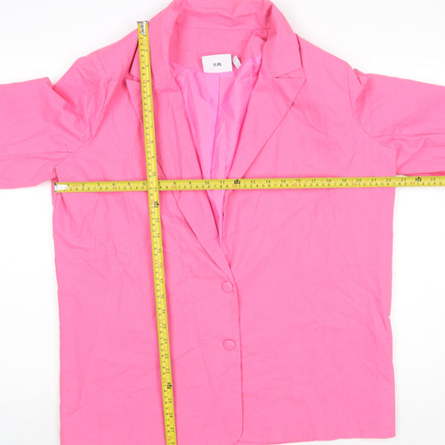Daisy Street Women’s Pink Linen Blend Single-Breasted Blazer Size 16