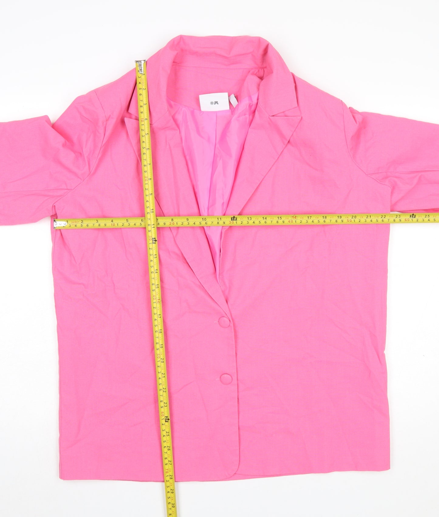 Daisy Street Women’s Pink Linen Blend Single-Breasted Blazer Size 16