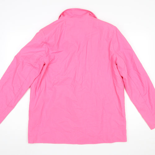 Daisy Street Women’s Pink Linen Blend Single-Breasted Blazer Size 16